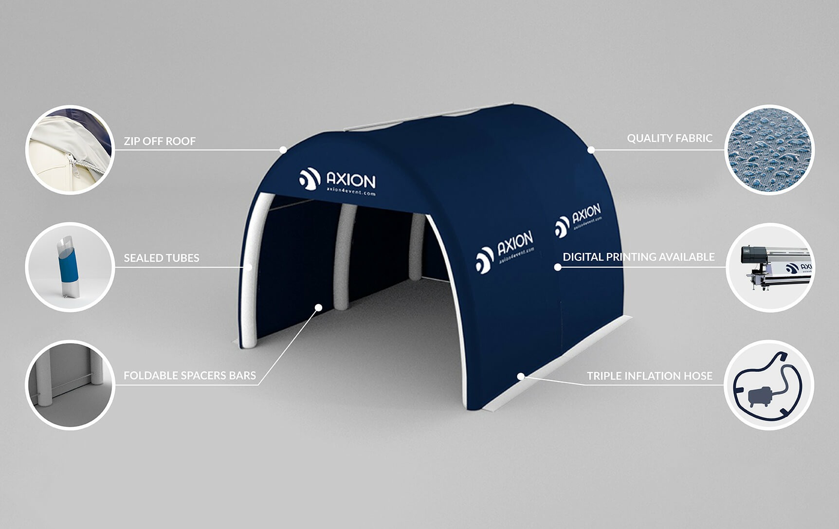 Axion Pod - Inflatable tunnel tent layout and construction details