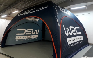 50 M2 Event Tent for The WRC. Fully Branded and all weather capable