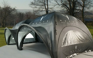 Whyte Bikes choose Axion Square Event Tents - 2 x 7m inflatable events tents provide just under 100m2 of covered floor space