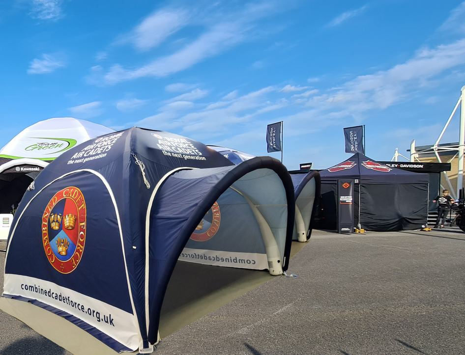 RAF Cadets Event Tents - Two all-weather inflatable event tents each 4m x 4m in size