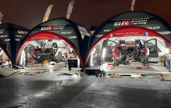 2023 Dakar Win for Toyota with Inflatable Structures Service Area Tents