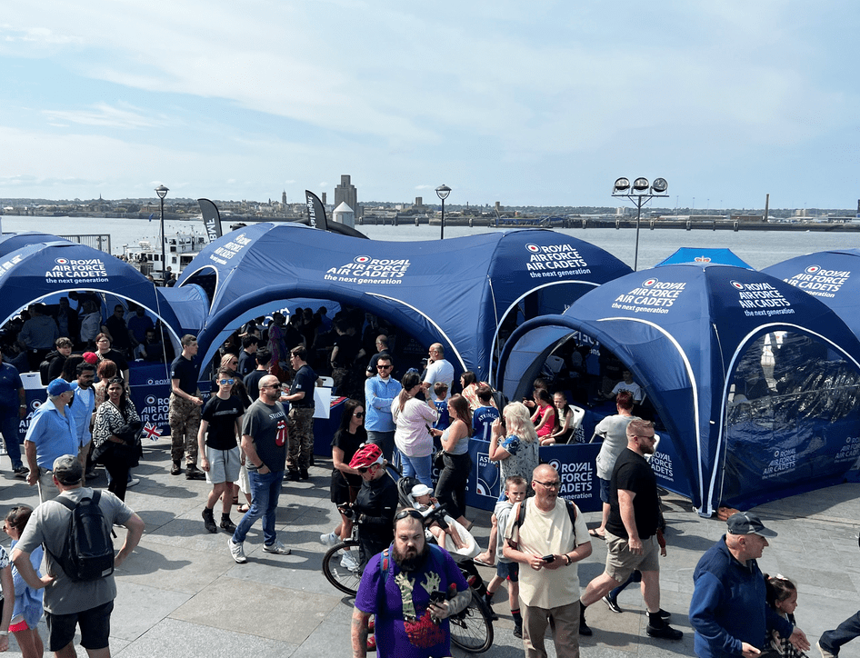RAF Cadet Tents - Event village made of Axion Inflatable Tents for the RAF Air Cadets