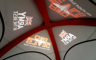 Red Devils Army Parachute Display Team Event Tent from Inflatable Structures Ltd.
