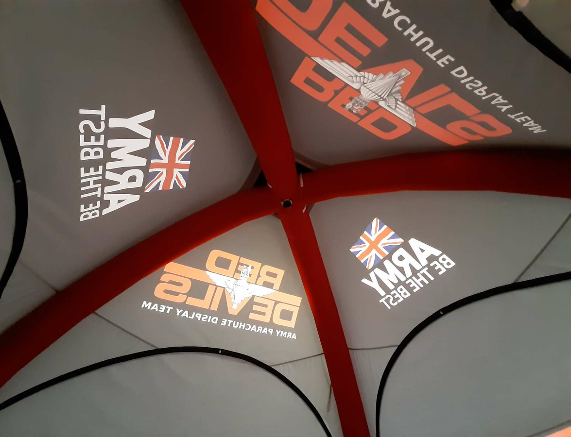 Red Devils Army Parachute Display Team Event Tent from Inflatable Structures Ltd.