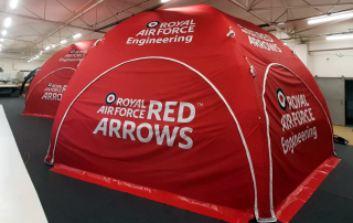 RAF Red Arrows Engineering Support Squadron purchased 2 x our Axion Spider 8m inflatable event tents