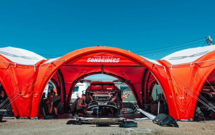 Dakar - Prodrive Dacia Sandriders Tents by Inflatable Structures