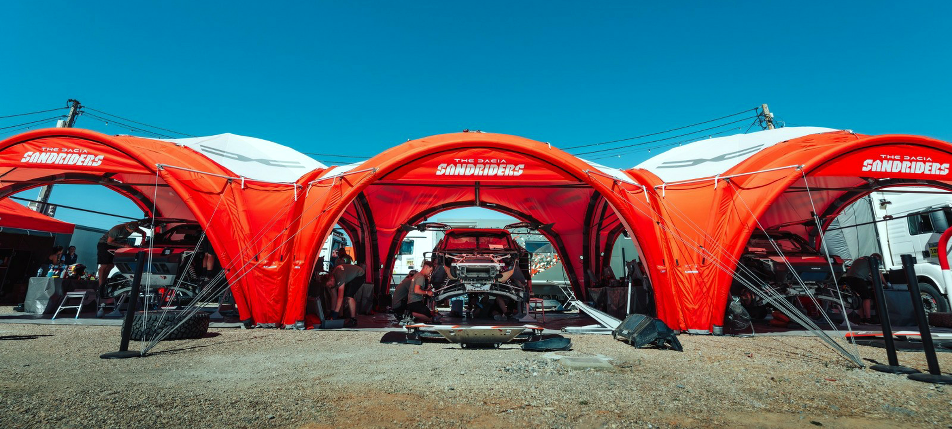 Dakar - Prodrive Dacia Sandriders customised inflatable event tents