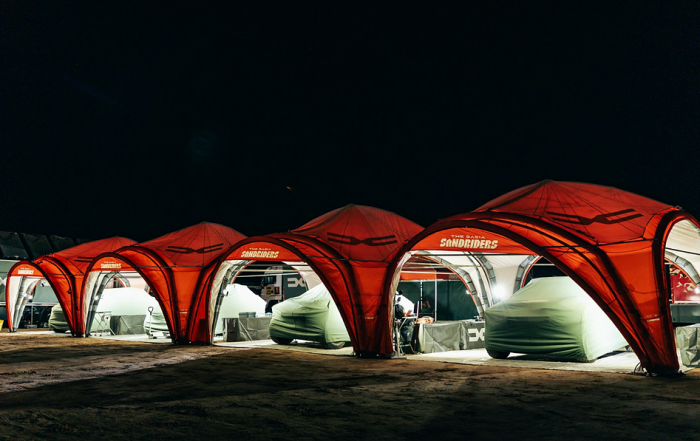Dakar 2026 Winners Dacia/Prodrive used Inflatable Structures Ltd. high pressure inflatable event tents