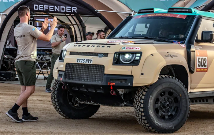 Land Rover wins the Dakar 2026 Stock class with Defender D7X-R. Service tents suppllied by Inflatable Structures Ltd.
